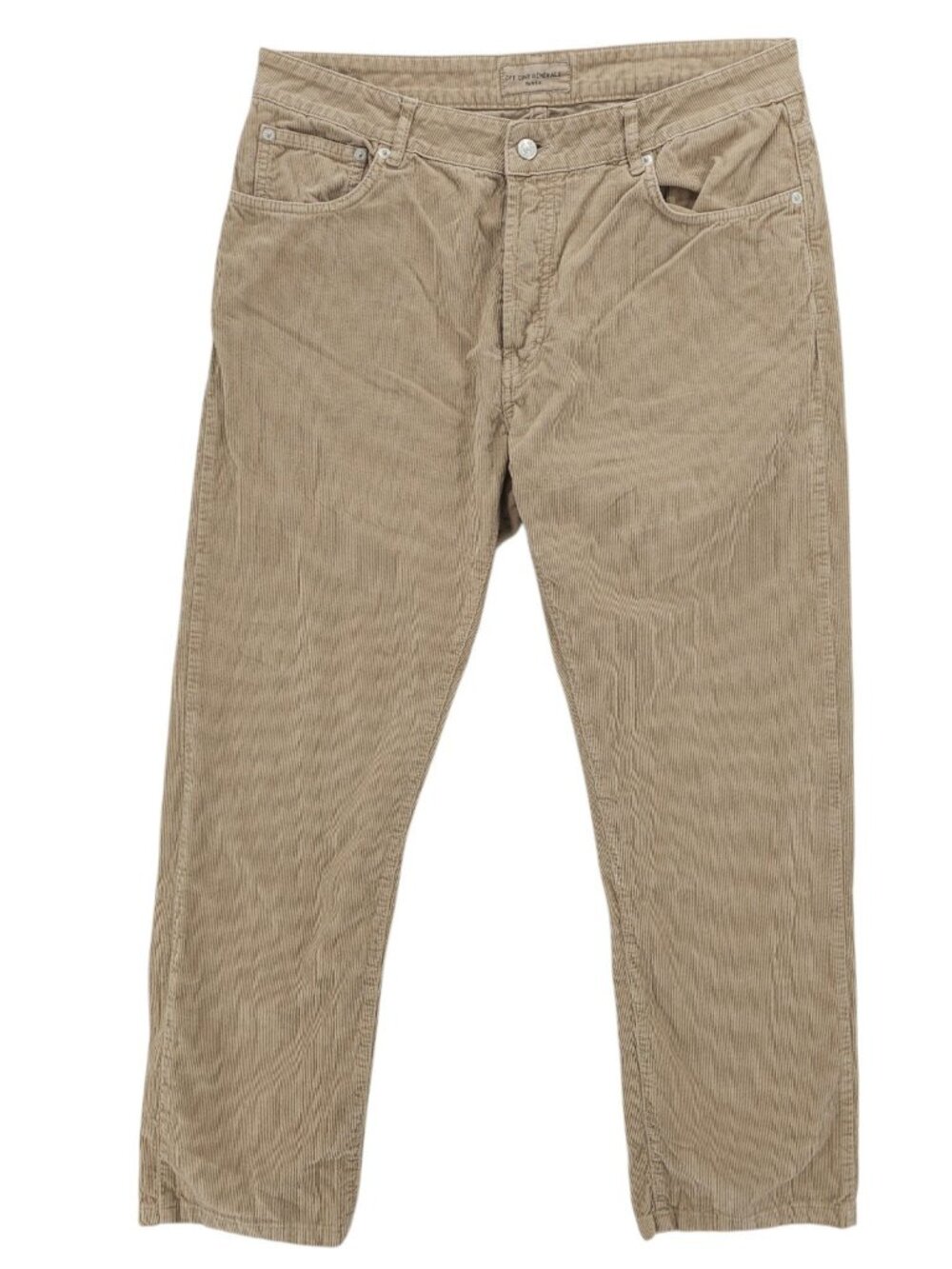 OFFICINE GENERALE James Corduroy Pants Button Fly Beige Tan 100% Cotton Size 34